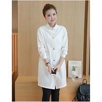 womens going out casualdaily work simple cute spring trench coat solid ...