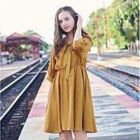 womens daily loose dress character round neck above knee short sleeve  ...