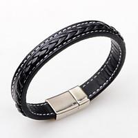 Women\'s Leather Bracelet Simple Casual Unique Cool Fashion Vintage Punk Hip-Hop Rock Leather Band Geometric Jewelry For Party Birthday Gift Sports