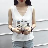 womens casualdaily simple blouse solid v neck sleeveless polyester