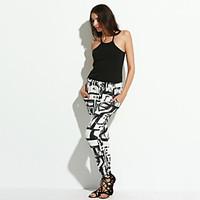 womens character scrawl thin harem casual loose pants