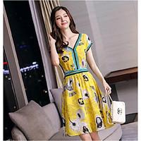 womens partyevening going out work sophisticated sheath dress floral v ...