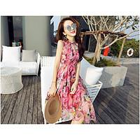 womens partyevening casual sophisticated swing dress floral print roun ...