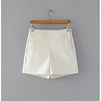 womens mid rise strenchy shorts pants simple straight solid