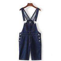 womens high waist micro elastic overalls pants street chic relaxed sol ...