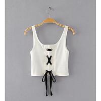 womens daily simple tank top solid strap sleeveless cotton