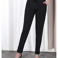 womens high rise strenchy chinos pants simple loose harem pure color s ...