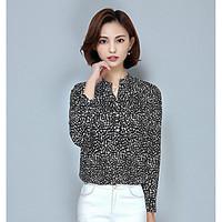 womens casualdaily simple shirt polka dot v neck long sleeve others