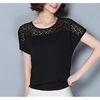 womens casualdaily simple t shirt solid round neck short sleeve others