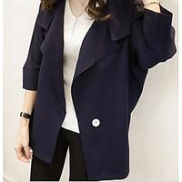 womens going out casualdaily simple street chic spring fall coat solid ...