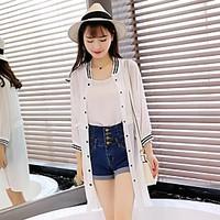 womens casualdaily cute spring trench coat solid stand 34 length sleev ...