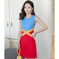 womens going out casualdaily sexy bodycon dress patchwork round neck k ...