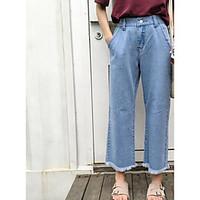 womens mid rise micro elastic jeans pants cute wide leg solid