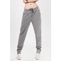 womens mid rise micro elastic sweatpants pants active harem pure color ...