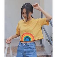womens casualdaily simple cute spring summer t shirt print round neck  ...