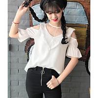 womens casualdaily simple cute spring summer shirt solid patchwork v n ...
