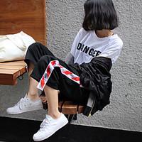 womens high rise micro elastic chinos pants street chic simple loose w ...