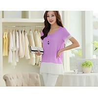 womens going out casualdaily simple cute summer blouse color block rou ...