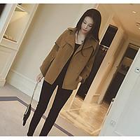 womens casualdaily street chic fall winter fur coat solid shawl lapel  ...