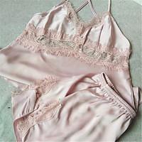 womens satin silk nightwear retro lace solid medium polyester