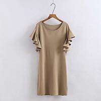 womens going out casualdaily simple street chic sheath dress solid rou ...