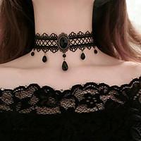 Women\'s Choker Necklaces Drop Lace Resin Tassel Euramerican Fashion Vintage Jewelry 1pc