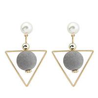 Women\'s Drop Earrings Imitation Pearl Euramerican Fashion Cooper Geometric Triangle Jewelry For Daily Casual 1 Pair