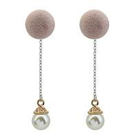 Women\'s Drop Earrings Imitation Pearl Euramerican Fashion Cooper Round Jewelry For Casual 1 Pair