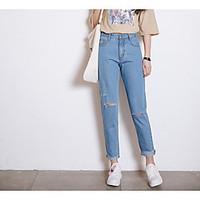 womens high rise micro elastic jeans pants cute straight slim solid