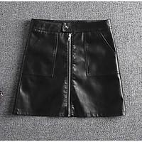 womens mini skirts a line pure color solid