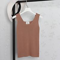 womens daily simple tank top solid round neck short sleeve cotton