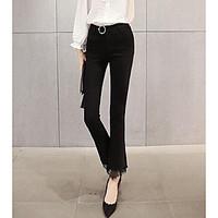 womens high rise strenchy chinos pants sexy slim solid