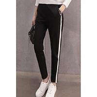 womens mid rise stretchy sweatpants pants active loose pure color soli ...