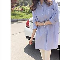 womens going out beach holiday vintage cute street chic shirt striped  ...