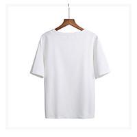 womens going out simple summer t shirt solid round neck short sleeve c ...