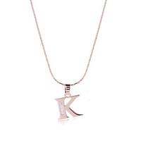 womens mens pendant necklaces aaa cubic zirconia alphabet shape rose g ...