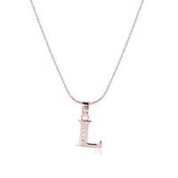 Women\'s Men\'s Pendant Necklaces AAA Cubic Zirconia Alphabet Shape Rose Gold Zircon CopperUnique Design Dangling Style Movie Jewelry