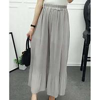 womens high rise micro elastic chinos pants simple loose solid