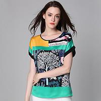 Women\'s Casual/Daily Beach Street chic Summer Tank Top, Rainbow Round Neck Sleeveless Polyester Medium