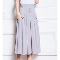 Women\'s Casual/Daily Midi Skirts Pencil Solid Summer