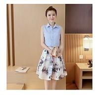 womens going out casualdaily holiday cute shirt skirt suits print stan ...