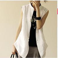 womens casualdaily simple shirt solid round neck sleeveless cotton