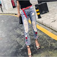 womens high rise micro elastic jeans pants sexy simple straight solid  ...