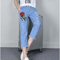 womens mid rise micro elastic jeans pants simple straight solid print