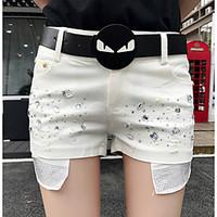 womens mid rise micro elastic jeans shorts pants sexy simple straight  ...