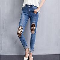 womens mid rise inelastic jeans pants street chic sexy simple slim sol ...