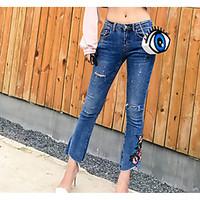 womens mid rise micro elastic jeans pants sexy simple bootcut solid pr ...