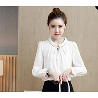 womens casualdaily simple spring shirt solid round neck long sleeve ot ...