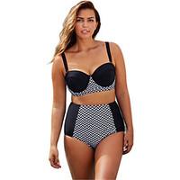 Women\'s Fashion High Rise / Geometric Wireless Plus Size Straped Bikinis