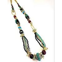 womens strands necklaces multi stone crystal rhinestone agate rhinesto ...